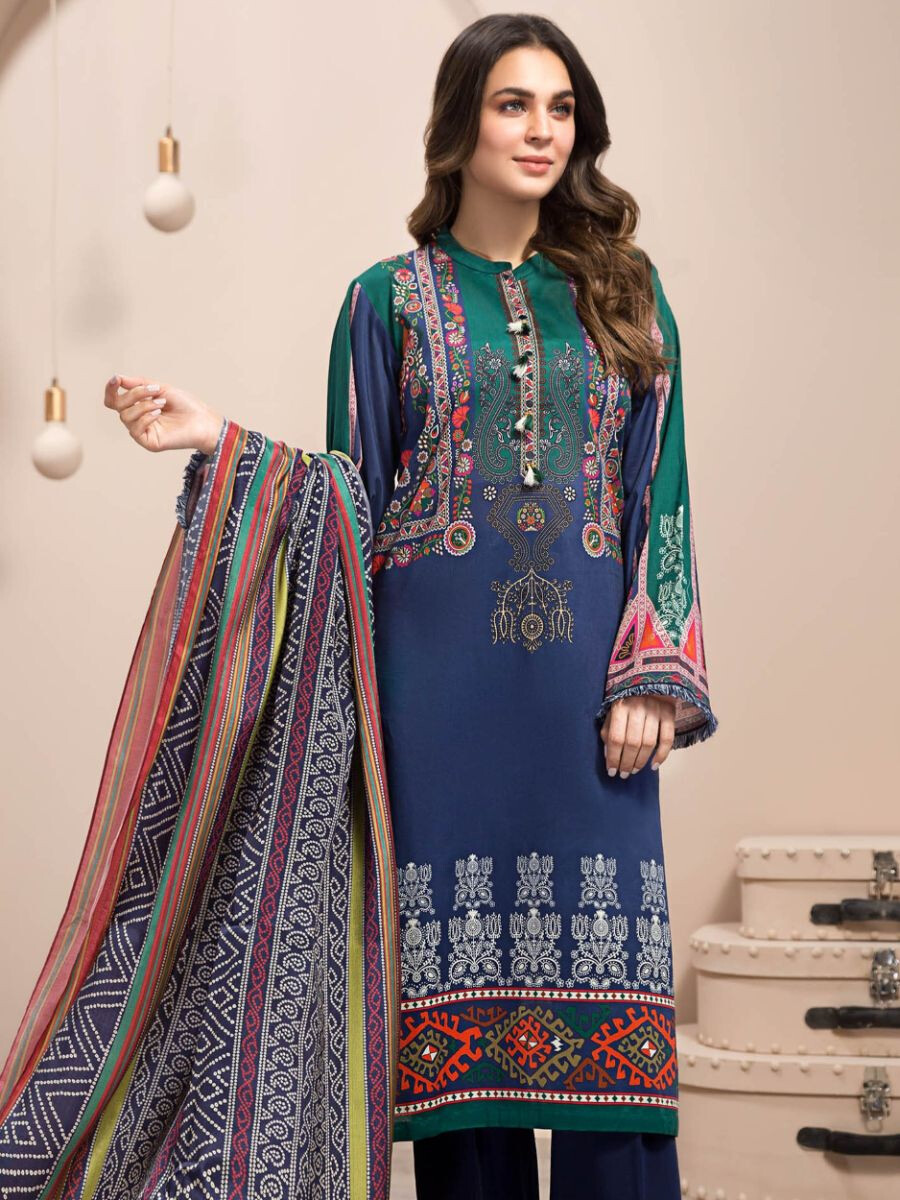 Buy Limelight Blue Printed Lawn Unstitched 2 Piece Suit for Women ...