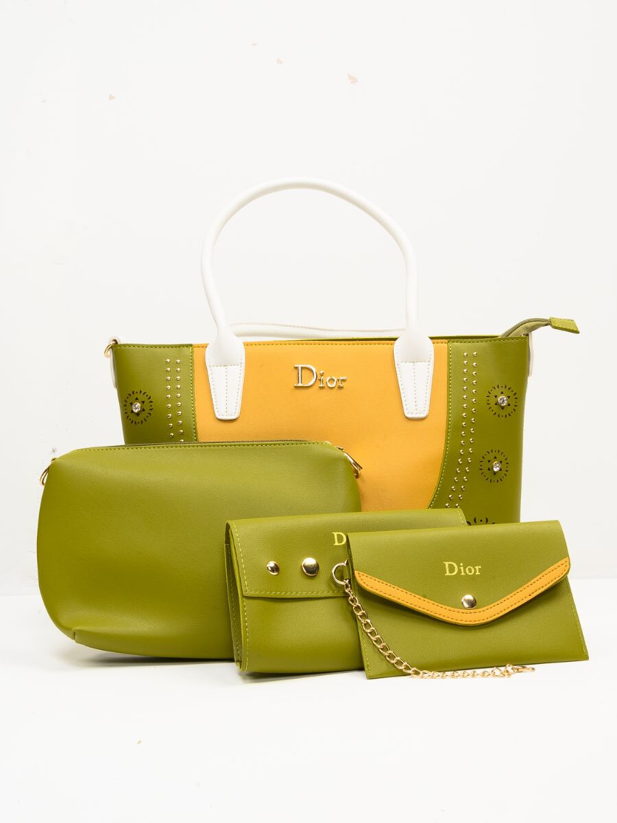 Stylish Glow Green Pattern Ladies Bags