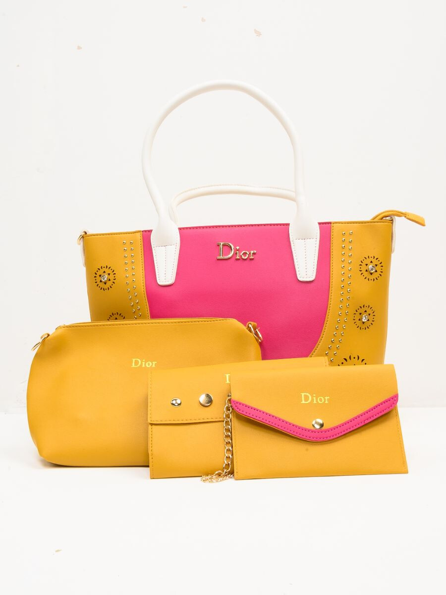 Stylish Yellow Pattern Ladies Bags