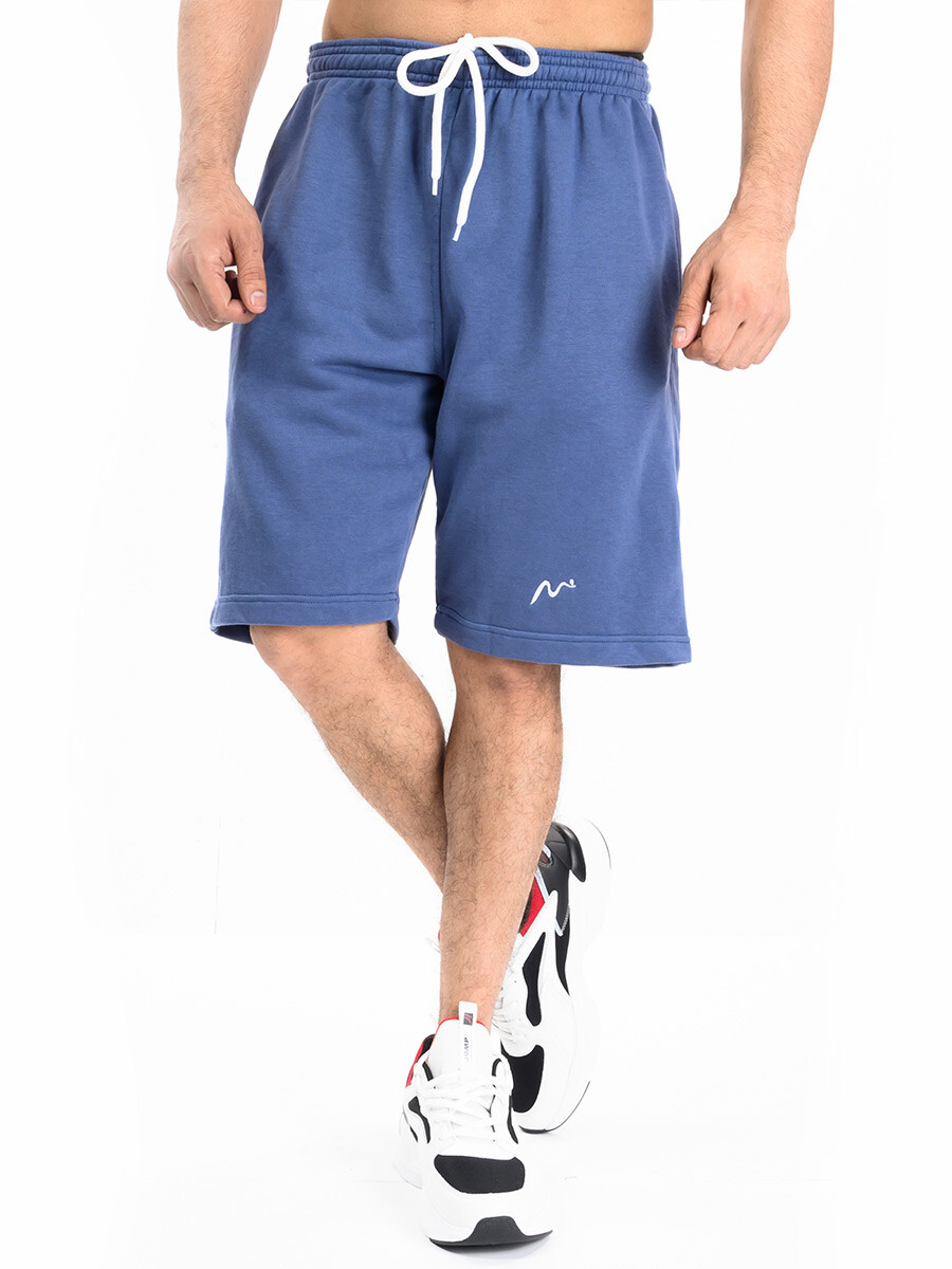 Men's Blue Workout Gym Terry Shorts