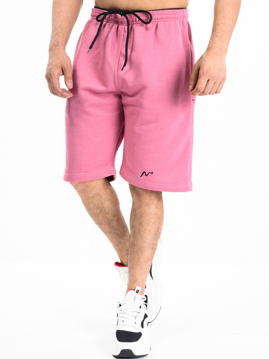 Men's Pink Workout Gym Terry Shorts