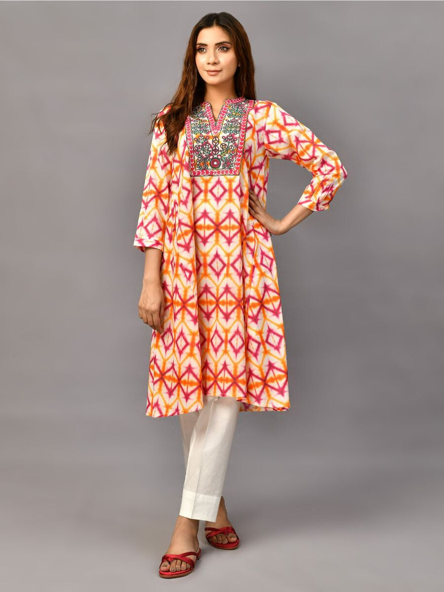 Pink Embroidered Lawn  Stitched Shirt for Women