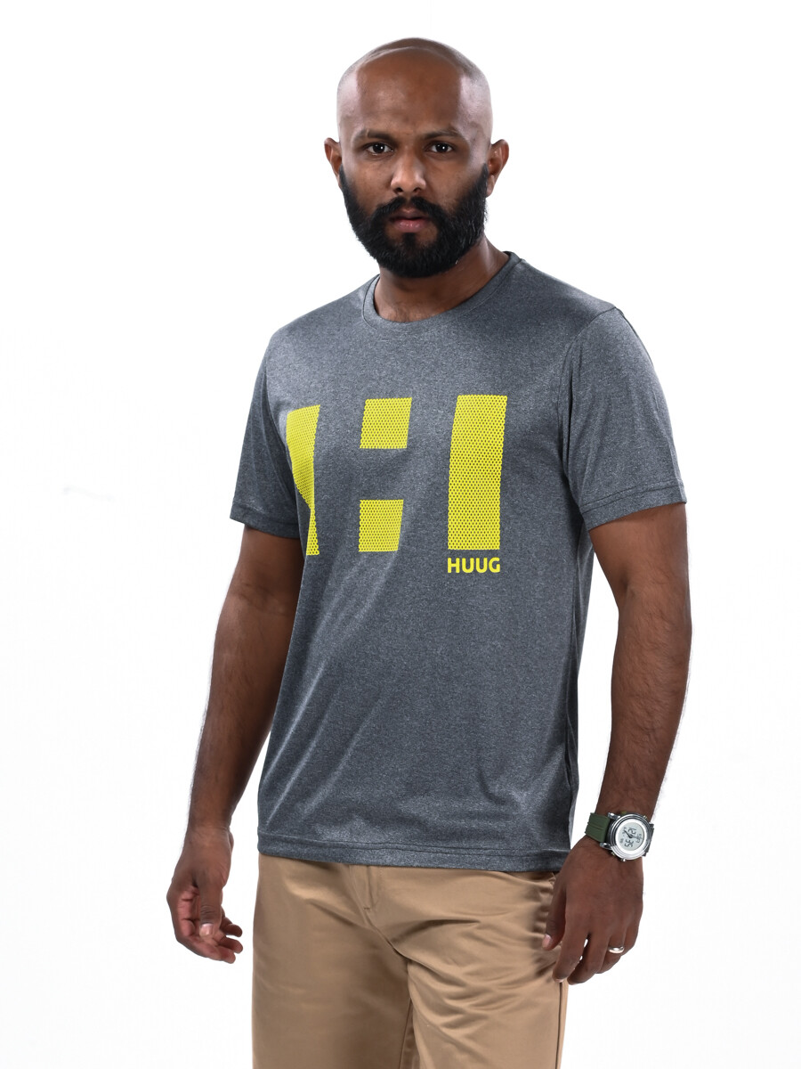 Men’s Grey Custom Fit Crew Neck T-Shirt