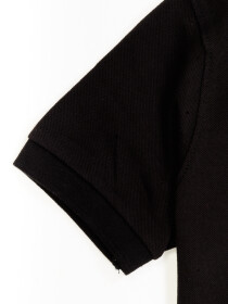 Little Boy's Black Iconic Mesh Regular Fit Short Sleeve Polo Shirt