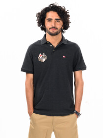 Men's Black Iconic Mesh Regular Fit Short Sleeve Polo Shirt