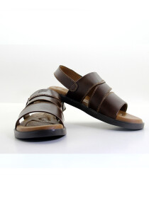 Dark Brown Paragon Genuine Leather Sandals For Men