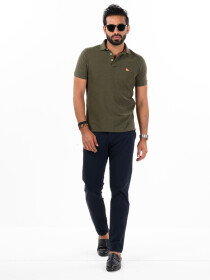 Men's Navy Blue Slim Fit Stretch Chino Pant