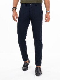 Men's Navy Blue Slim Fit Stretch Chino Pant