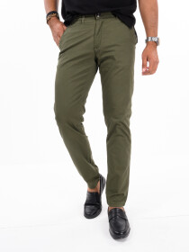 Men's Olive Slim Fit Stretch Chino Pant