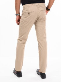 Men's Beige Slim Fit Stretch Chino Pant
