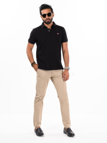 Men's Beige Slim Fit Stretch Chino Pant