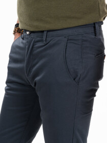 Men Space Blue Slim Fit Stretch Chino Pant