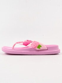 Women Pink Floral Soft & Comfort Flip Flop