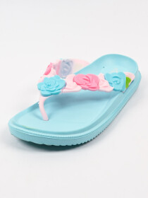 Women Blue Floral Soft & Comfort Flip Flop