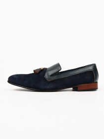 Premium & Classic Suede Leather Men's Navy Blue Shoes