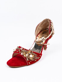 Women Open Toe Red Heel Sandal