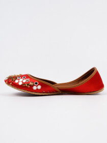 Women Red Leather Khussa
