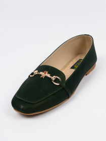 Women Green Chunky Loafers