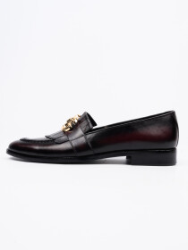 Men Maroon Leather Formal Shoes