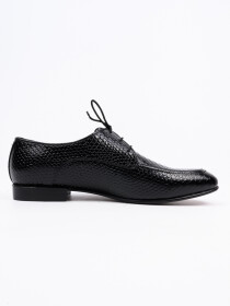 Men Black Leather Formal Oxfords Shoes
