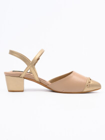 Women Skin Leather Ankle Strap Pumps