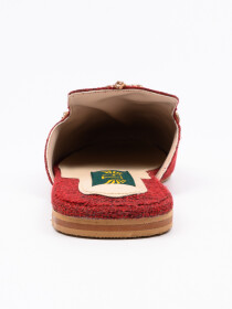 Women Charming Golden Jewelled Red Mules