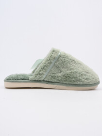 Women Lime Green Slide-On Fluffy Warm Casual Slippers