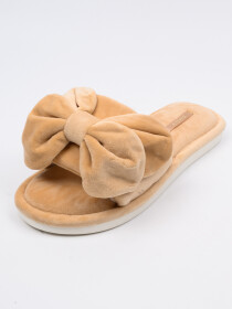 Women Light Brown Casual Bow-Knot Cozy Slippers