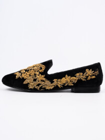 Men Embellished Luxury Black Loafers
