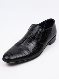 Men Intricately Designed Black Formal Shoes