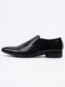 Men Intricately Designed Black Formal Shoes