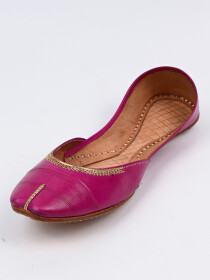 Women Pink Leather Hand Made Khussa