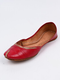Women Red Leather Hand Made Khussa