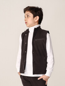 Little Boys' Black Vest Jacket