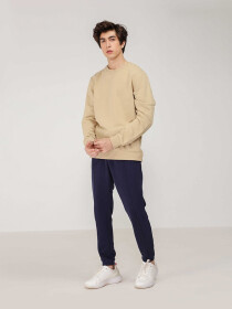 Men's Linen Khaki Ribbed Sweatshirt