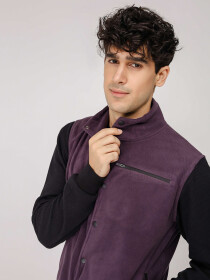 Men's Noble Purple Snap Button Jacket