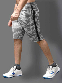 Fireox Grey Checked Actfit  Shorts