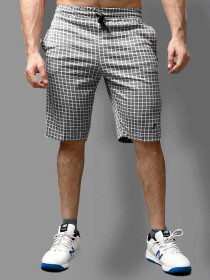 Fireox Grey Checked Actfit  Shorts