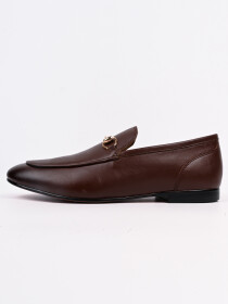 Men Pointed-Toe Brown Leather Formal Shoes