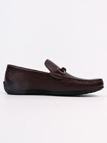 Men Slip-on Brown Leather Loafers