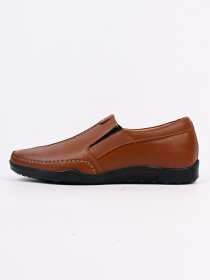 Men Brown Cushioned Leather Loafers