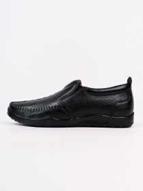 Men Black Round-Toe Comfortable Loafers