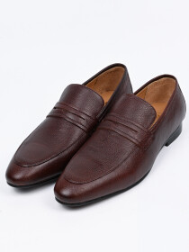 Men Dark Brown Pointed-Toe Leather Formal Shoes