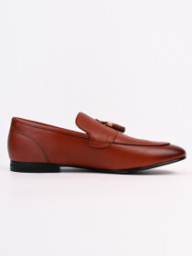 Men Light Brown Tasseled Formal Shoes
