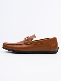 Men Light Brown Buckle Styled Loafers
