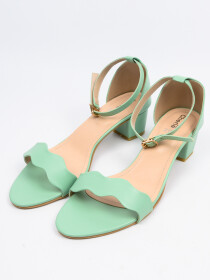 Women Open Toe Mint Blue Low-Heel Sandals