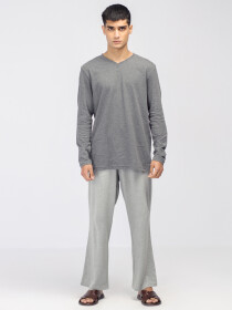 Men's Grey Heather Basic Relaxed Fit Pants