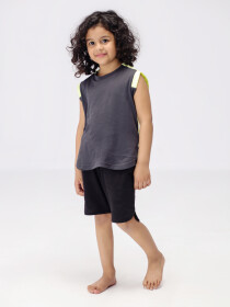 Girls' Anthracite Muscle Top