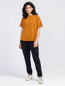 Women's Tawny Relaxed Fit Raw Edges Tee