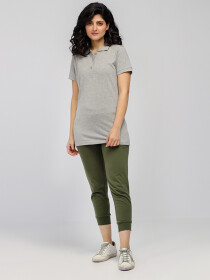Women's Grey Heather Basic Polo Shirt